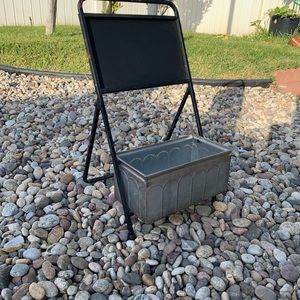 Display with metal board. Market display